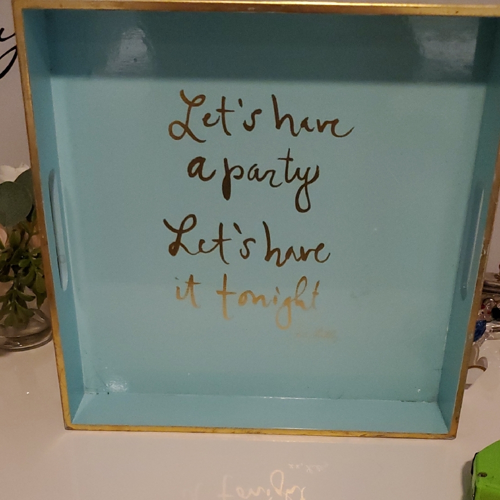 Blue and Gold Decorative Tray Lilly Pulitzer